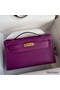 Hermes Kelly Pochette Handmade Bag In Anemone Swift Calfskin Replica