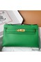 Hermes Kelly Pochette Handmade Bag In Bamboo Swift Calfskin Replica