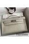 Hermes Kelly Pochette Handmade Bag In Beton Matte Alligator Leather Replica