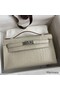 Hermes Kelly Pochette Handmade Bag In Beton Matte Alligator Leather Replica