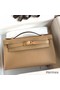 Hermes Kelly Pochette Handmade Bag In Biscuit Swift Calfskin Replica