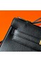 Hermes Kelly Pochette Handmade Bag In Black Chevre Mysore Leather Replica