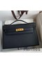 Hermes Kelly Pochette Handmade Bag In Black Epsom Calfskin Replica