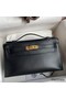 Hermes Kelly Pochette Handmade Bag In Black Swift Calfskin Replica