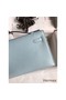 Hermes Kelly Pochette Handmade Bag In Blue Brume Swift Calfskin Replica