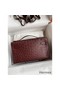 Hermes Kelly Pochette Handmade Bag In Bordeaux Ostrich Leather Replica