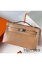 Hermes Kelly Pochette Handmade Bag In Chai Lizard Skin Replica