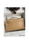 Hermes Kelly Pochette Handmade Bag In Chai Ostrich Leather Replica