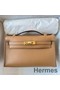 Hermes Kelly Pochette Handmade Bag In Chai Swift Calfskin Replica
