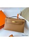Hermes Kelly Pochette Handmade Bag In Chai Swift Calfskin Replica