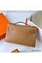 Hermes Kelly Pochette Handmade Bag In Chai Swift Calfskin Replica