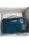 Hermes Kelly Pochette Handmade Bag In Colvert Shiny Alligator Leather Replica