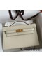 Hermes Kelly Pochette Handmade Bag In Craie Epsom Calfskin Replica