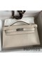 Hermes Kelly Pochette Handmade Bag In Craie Swift Calfskin Replica