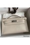 Hermes Kelly Pochette Handmade Bag In Craie Swift Calfskin Replica