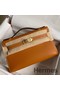 Hermes Kelly Pochette Handmade Bag In Gold Swift Calfskin Replica