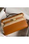 Hermes Kelly Pochette Handmade Bag In Gold Swift Calfskin Replica