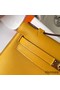 Hermes Kelly Pochette Handmade Bag In Jaune Ambre Swift Calfskin Replica