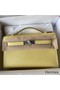 Hermes Kelly Pochette Handmade Bag In Jaune Poussin Epsom Calfskin Replica