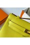 Hermes Kelly Pochette Handmade Bag In Lime Swift Calfskin Replica