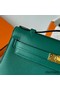 Hermes Kelly Pochette Handmade Bag In Malachite Swift Calfskin Replica