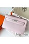 Hermes Kelly Pochette Handmade Bag In Mauve Pale Swift Calfskin Replica