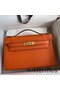 Hermes Kelly Pochette Handmade Bag In Orange Epsom Calfskin Replica