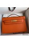 Hermes Kelly Pochette Handmade Bag In Orange Epsom Calfskin Replica