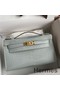 Hermes Kelly Pochette Handmade Bag In Pearl Grey Matte Alligator Leather Replica