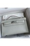 Hermes Kelly Pochette Handmade Bag In Pearl Grey Swift Calfskin Replica