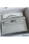Hermes Kelly Pochette Handmade Bag In Pearl Grey Swift Calfskin Replica