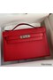 Hermes Kelly Pochette Handmade Bag In Red Epsom Calfskin Replica
