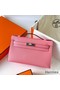 Hermes Kelly Pochette Handmade Bag In Rose Confetti Epsom Calfskin Replica