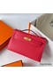 Hermes Kelly Pochette Handmade Bag In Rose Japour Epsom Calfskin Replica