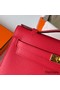 Hermes Kelly Pochette Handmade Bag In Rose Japour Epsom Calfskin Replica
