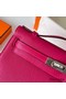 Hermes Kelly Pochette Handmade Bag In Rose Mexico Chevre Mysore Leather Replica