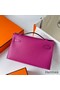 Hermes Kelly Pochette Handmade Bag In Rose Purple Epsom Calfskin Replica