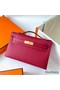 Hermes Kelly Pochette Handmade Bag In Rouge Grenat Epsom Calfskin Replica
