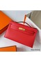Hermes Kelly Pochette Handmade Bag In Rouge Piment Epsom Calfskin Replica