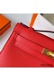 Hermes Kelly Pochette Handmade Bag In Rouge Piment Epsom Calfskin Replica