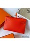 Hermes Kelly Pochette Handmade Bag In Rouge Piment Swift Calfskin Replica