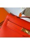 Hermes Kelly Pochette Handmade Bag In Rouge Piment Swift Calfskin Replica