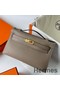 Hermes Kelly Pochette Handmade Bag In Taupe Swift Calfskin Replica