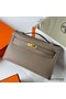 Hermes Kelly Pochette Handmade Bag In Taupe Swift Calfskin Replica