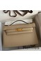 Hermes Kelly Pochette Handmade Bag In Trench Epsom Calfskin Replica
