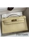 Hermes Kelly Pochette Handmade Bag In Vanille Matte Alligator Leather Replica