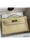 Hermes Kelly Pochette Handmade Bag In Vanille Matte Alligator Leather Replica