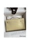 Hermes Kelly Pochette Handmade Bag In Vanille Matte Alligator Leather Replica
