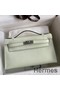 Hermes Kelly Pochette Handmade Bag In Vert Fizz Swift Calfskin Replica