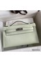 Hermes Kelly Pochette Handmade Bag In Vert Fizz Swift Calfskin Replica